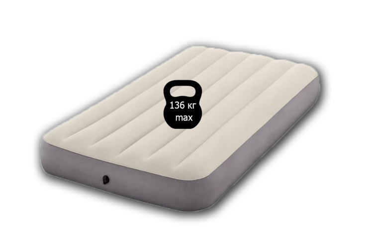 Односпальный надувной матрас INTEX 64101 Single-High Airbed With Fiber-Tech 99х191х25 см Односпальный надувной матрас INTEX 64101 Single-High Airbed With Fiber-Tech 99х191х25 см