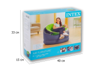 Надувное кресло "Empire Chair" зеленое INTEX 66581 109х112х69 см