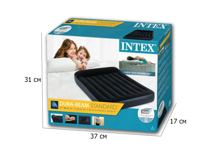 Надувной матрас полуторный INTEX 64148 Pillow Rest Classic Airbed 137х191х25 см