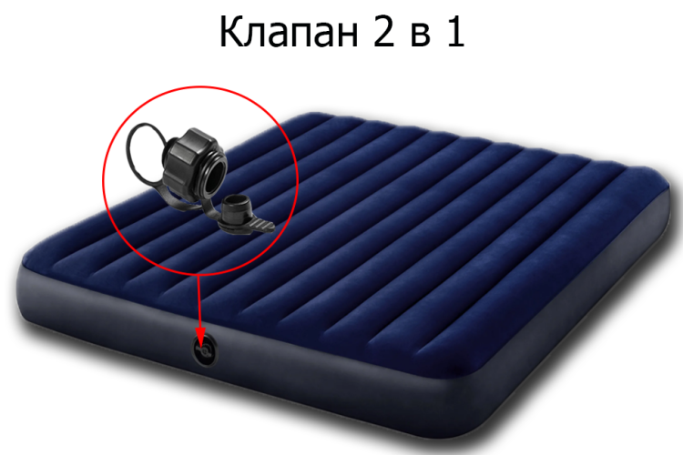 Надувной матрас двуспальный INTEX 64755 Classic Downy Airbed 183х203х25 см Надувной матрас двуспальный INTEX 64755 Classic Downy Airbed 183х203х25 см