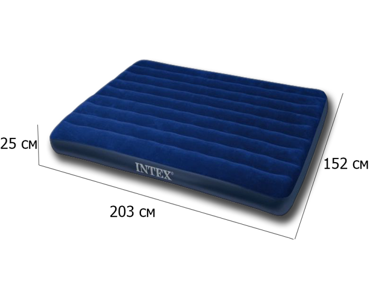 Надувной матрас двуспальный INTEX 64765 Classic Downy Airbed 152х203х25 см Надувной матрас двуспальный INTEX 64765 Classic Downy Airbed 152х203х25 см